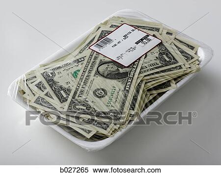 us dollars in a supermarket shrinkwrap package View Large Photo Image Stock Photography - us dollars in a supermarket shrinkwrap package. Fotosearch
