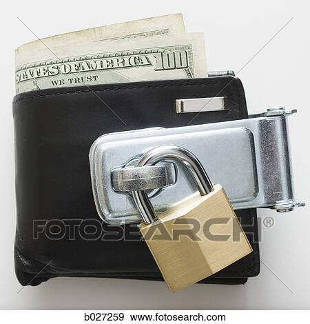 Stock Photo - wallet with a padlock on it. Fotosearch