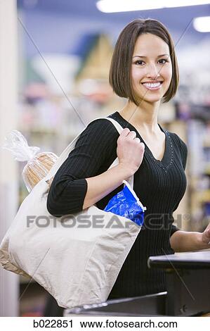 woman grocery shopping View Large Photo Image Stock Image - woman grocery shopping. Fotosearch
