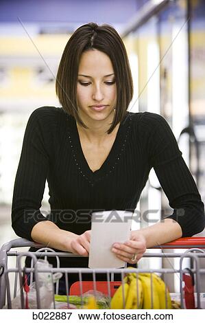 woman grocery shopping View Large Photo Image Stock Photo - woman grocery shopping. Fotosearch