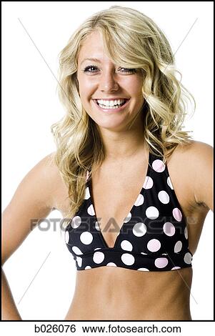 woman in a polka dot bikini View Large Photo Image Stock Photograph - woman in a polka dot bikini. Fotosearch