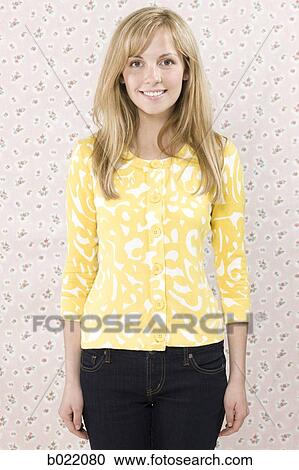 woman in a yellow shirt View Large Photo Image Stock Image - woman in a yellow shirt. Fotosearch