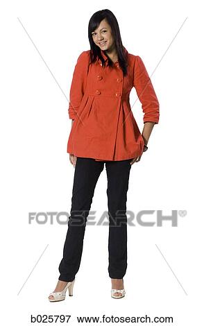 woman in an orange coat View Large Photo Image Stock Photo - woman in an orange coat. Fotosearch