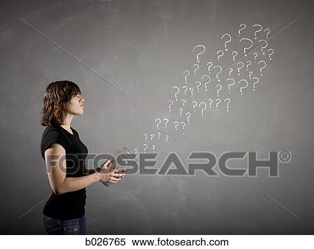 woman with a jar full of question marks View Large Photo Image Stock Photography - woman with a jar full of question marks. Fotosearch