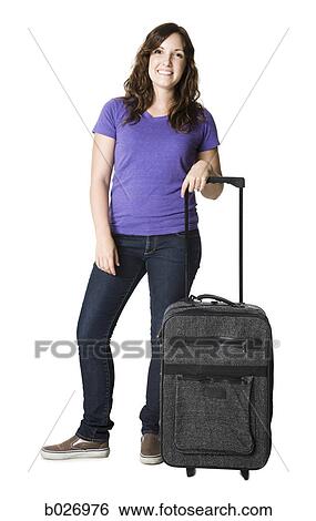 woman with a suitcase View Large Photo Image Stock Photograph - woman with a suitcase. Fotosearch