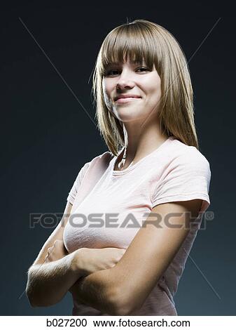 woman with arms crossed View Large Photo Image Stock Image - woman with arms crossed. Fotosearch