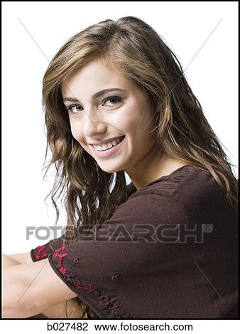 woman with brown hair View Large Photo Image Stock Image - woman with brown hair. Fotosearch