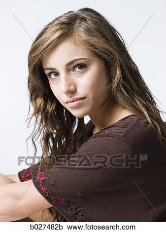 woman with brown hair View Large Photo Image Stock Image - woman with brown hair. Fotosearch