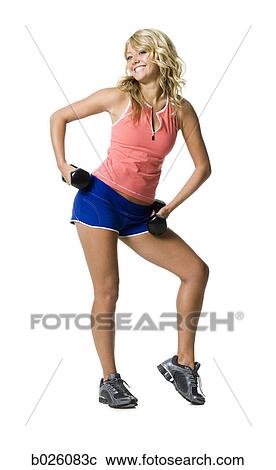 Stock Image - woman with hands on hips. Fotosearch