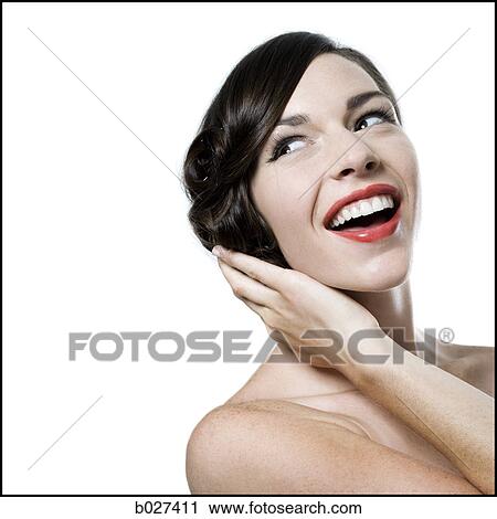 woman with her hair up in a classic hollywood hairstyle reminiscent of the 1940s View Large Photo Image Stock Image - woman with her hair up in a classic hollywood hairstyle reminiscent of the 1940s. Fotosearch