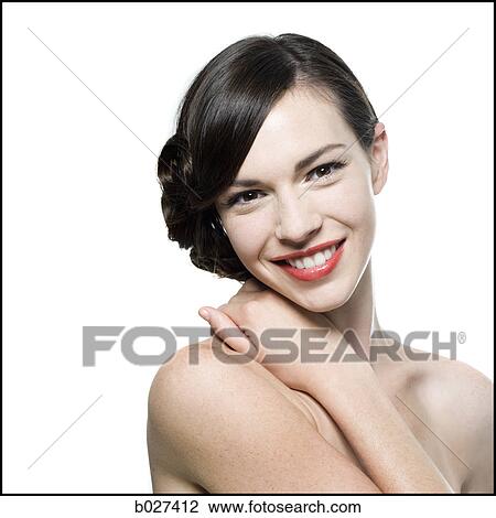 woman with her hair up in a classic hollywood hairstyle reminiscent of the 1940s View Large Photo Image Stock Image - woman with her hair up in a classic hollywood hairstyle reminiscent of the 1940s. Fotosearch