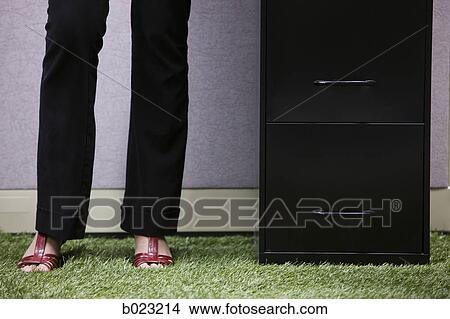 woman working in her "green" office View Large Photo Image Picture - woman working in her "green" office. Fotosearch