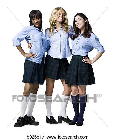 Stock Photo - women wearing school girl outfits. Fotosearch