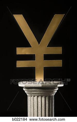 yen symbol on a pedestal View Large Photo Image Picture - yen symbol on a pedestal. Fotosearch