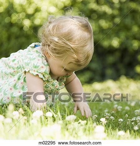 baby girl on the grass View Large Photo Image Stock Photography - baby girl on the grass. Fotosearch