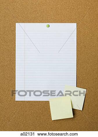Blank adhesive notes and lined paper pinned to notice board View Large Photo Image Stock Image - Blank adhesive notes and lined paper pinned to notice board. Fotosearch