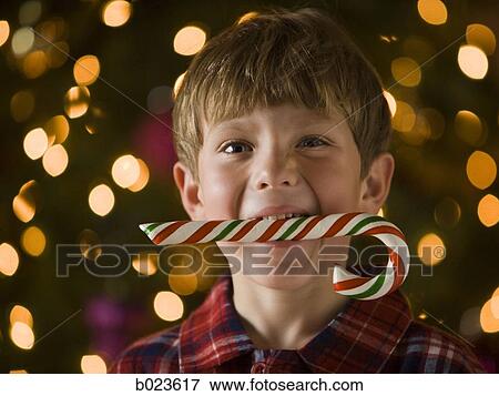 Stock Photo - boy at christmas. Fotosearch
