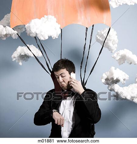 businessman parachuting View Large Photo Image Stock Image - businessman parachuting. Fotosearch