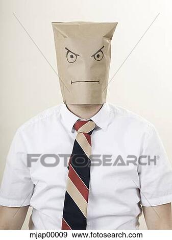 businessman with a brown paper bag over his head View Large Photo Image Stock Photo - businessman with a brown paper bag over his head. Fotosearch