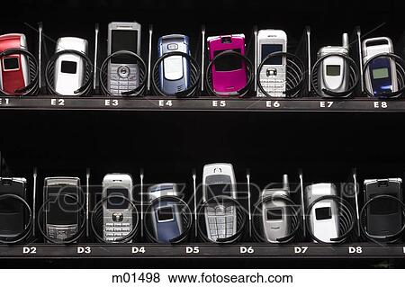 cell phones in a vending machine View Large Photo Image Stock Photo - cell phones in a vending machine. Fotosearch