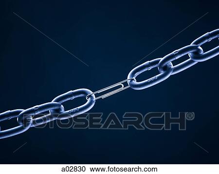 Chain linked with paper clip against blue background View Large Photo Image Stock Image - Chain linked with paper clip against blue background. Fotosearch