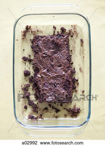 Stock Image - Chocolate cake, overhead view. Fotosearch