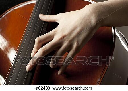 Close-up of young woman playing cello View Large Photo Image Stock Photo - Close-up of young woman playing cello. Fotosearch