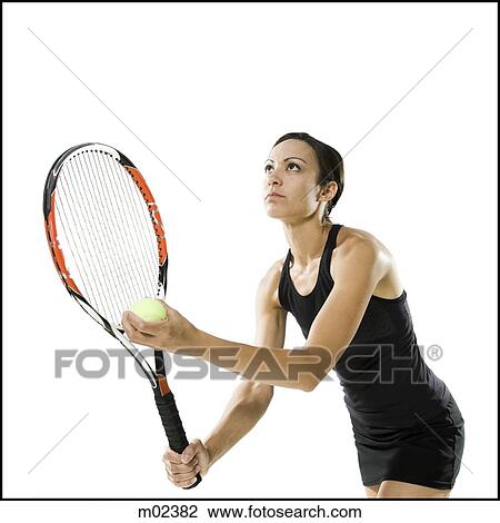Stock Image - female tennis player. Fotosearch