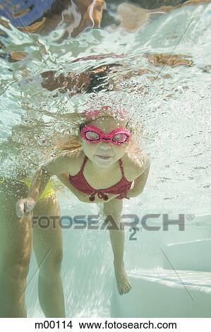 Picture - girl in a swimming pool. Fotosearch