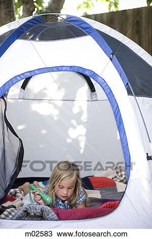 girl in a tent View Large Photo Image Stock Image - girl in a tent. Fotosearch