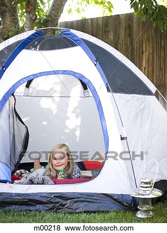 girl in a tent View Large Photo Image Stock Photo - girl in a tent. Fotosearch