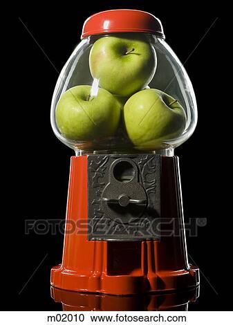 green apples in a gumball machine View Large Photo Image Stock Image - green apples in a gumball machine. Fotosearch