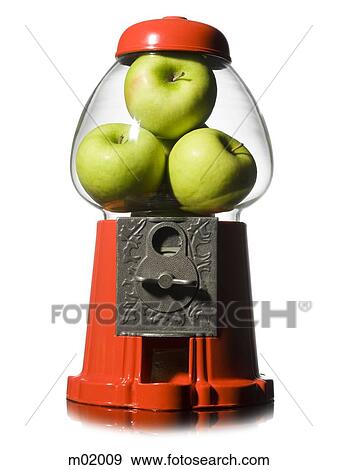 green apples in a gumball machine View Large Photo Image Stock Photo - green apples in a gumball machine. Fotosearch