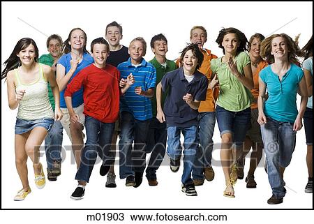 Stock Image - group of teenagers. Fotosearch