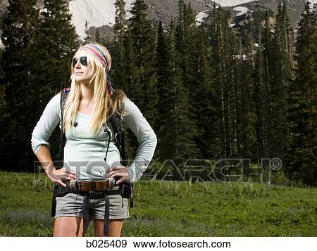 Stock Photo - hiker wearing sunglasses. Fotosearch