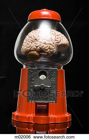 Stock Photograph - human brain in a gumball machine. Fotosearch