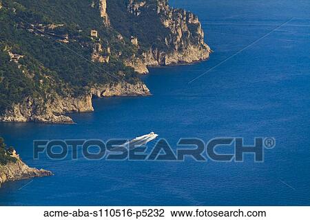 Italy, Amalfi Coast, Ravello, Boat on sea View Large Photo Image Stock Image - Italy, Amalfi Coast, Ravello, Boat on sea. Fotosearch