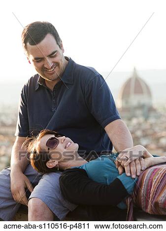 Italy, Florence, Romantic couple relaxing in city View Large Photo Image Stock Image - Italy, Florence, Romantic couple relaxing in city. Fotosearch