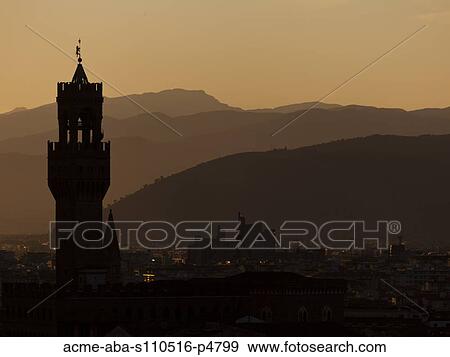 Italy, Florence, Towers in city at dusk View Large Photo Image Stock Photo - Italy, Florence, Towers in city at dusk. Fotosearch