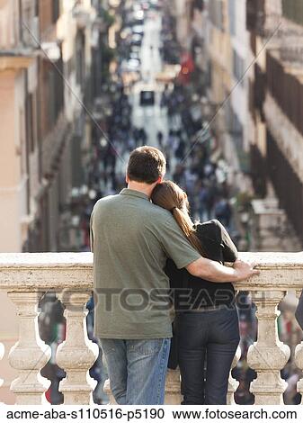 Italy, Rome, Spanish Steps, Rear view of couple looking at crowed street View Large Photo Image Stock Image - Italy, Rome, Spanish Steps, Rear view of couple looking at crowed street. Fotosearch