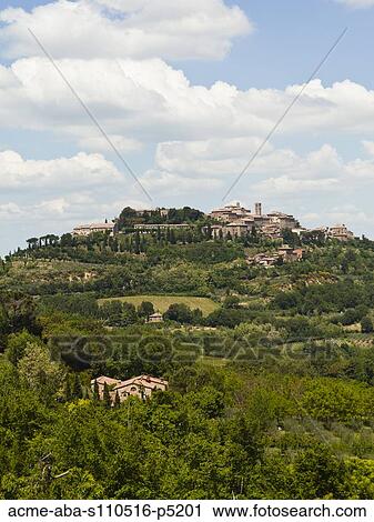 Italy, Tuscany, San Gimignano, Landscape with town on hill View Large Photo Image Stock Image - Italy, Tuscany, San Gimignano, Landscape with town on hill. Fotosearch