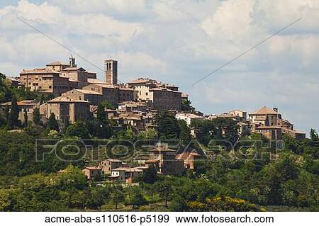 Italy, Tuscany, San Gimignano, Landscape with town on hill View Large Photo Image Stock Photo - Italy, Tuscany, San Gimignano, Landscape with town on hill. Fotosearch