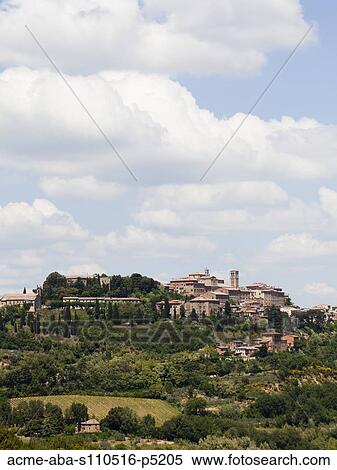Italy, Tuscany, San Gimignano, Landscape with town on hill View Large Photo Image Stock Photography - Italy, Tuscany, San Gimignano, Landscape with town on hill. Fotosearch
