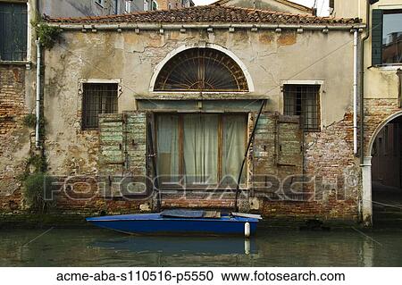 Italy, Venice, Rowboat moored in front of building View Large Photo Image Stock Image - Italy, Venice, Rowboat moored in front of building. Fotosearch