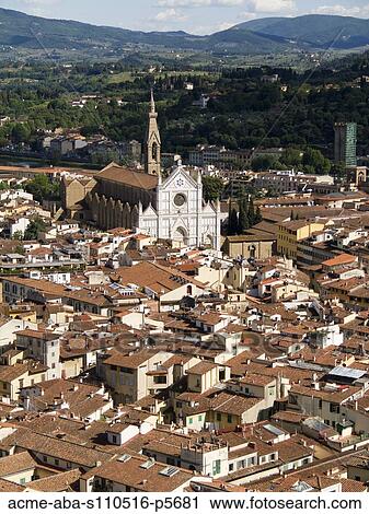 Italy, View of Florence with Church of Santa Croce View Large Photo Image Stock Image - Italy, View of Florence with Church of Santa Croce. Fotosearch