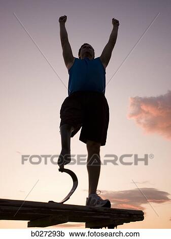 jogger with a right below knee prosthetic running leg View Large Photo Image Stock Image - jogger with a right below knee prosthetic running leg. Fotosearch