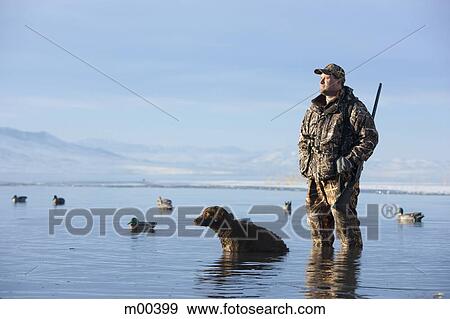 man and his dog duck hunting View Large Photo Image Stock Photo - man and his dog duck hunting. Fotosearch