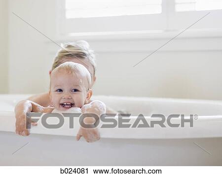 mother and baby taking a bubble bath View Large Photo Image Stock Image - mother and baby taking a bubble bath. Fotosearch