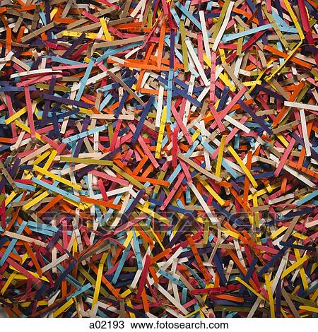 Stock Image - Multi colored shredded paper. Fotosearch
