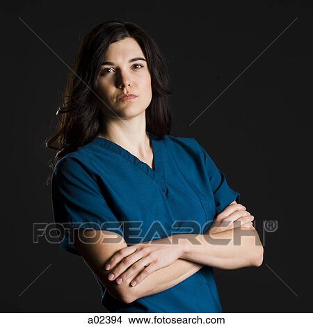 Picture - Portrait of female nurse. Fotosearch